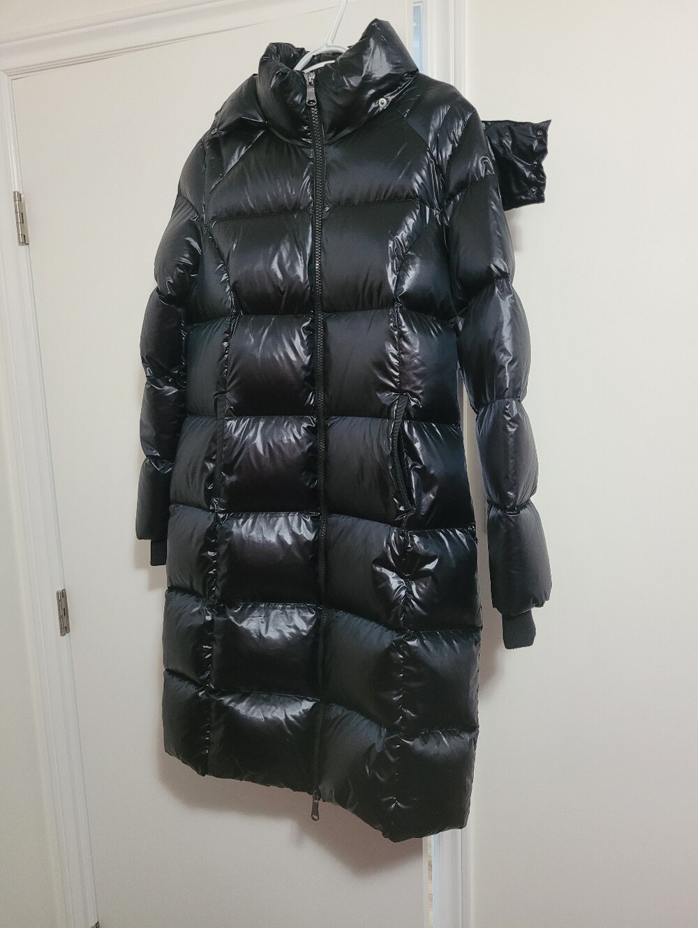 PAJAR LONG PUFFER JACKET WOMENS LARGE SHINY BLACK